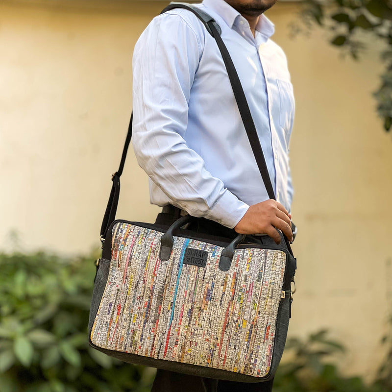 Scrapshala Handloom Textile Upcycled Timeless Charcha Office Laptop Bag