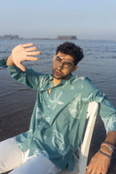 anushé pirani Recycled Cotton Men Tropical Teal Shirt