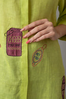 The House of Hemp Sage Green Key to Life Long Shirt