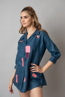 The House of Hemp Denim Blue Overthinking Shirt