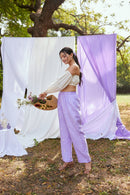 The Conscious Closet Cold Purple Lavender Ash Women Trousers