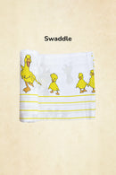 Tinylane Dancing Duck Organic Bamboo Baby Swaddle | 90 x 90 cm