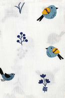Tinylane Tweeting Bird Organic Bamboo Baby Swaddle | 90 x 90 cm