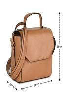 Green Hermitage Asteria Vegan Leather Satchel/Crossbody Bags (Caramel)