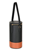 Green Hermitage Hemera Vegan Leather Bucket Bag (Black & Gingerbread)