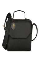 Green Hermitage Asteria Vegan Leather Satchel/Crossbody Bags (Black)