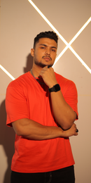 Solid Oversized Men T-shirt in Fiesta Red