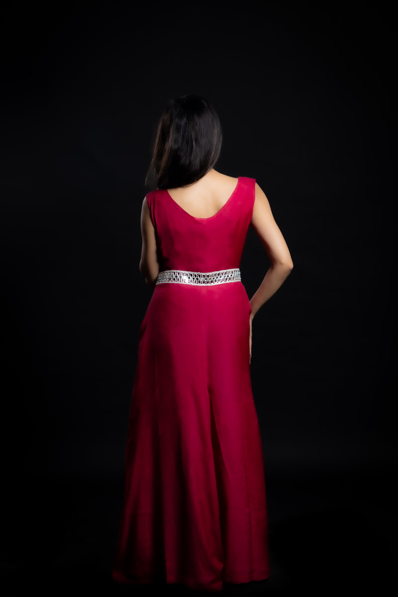 Cherry Noir Women Red Cotton Silk Gown