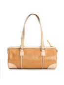 Green Hermitage Salacia Vegan Leather Duffle/Bowler Bag (Almond & Caramel)