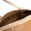 Green Hermitage Salacia Vegan Leather Duffle/Bowler Bag (Almond & Caramel)
