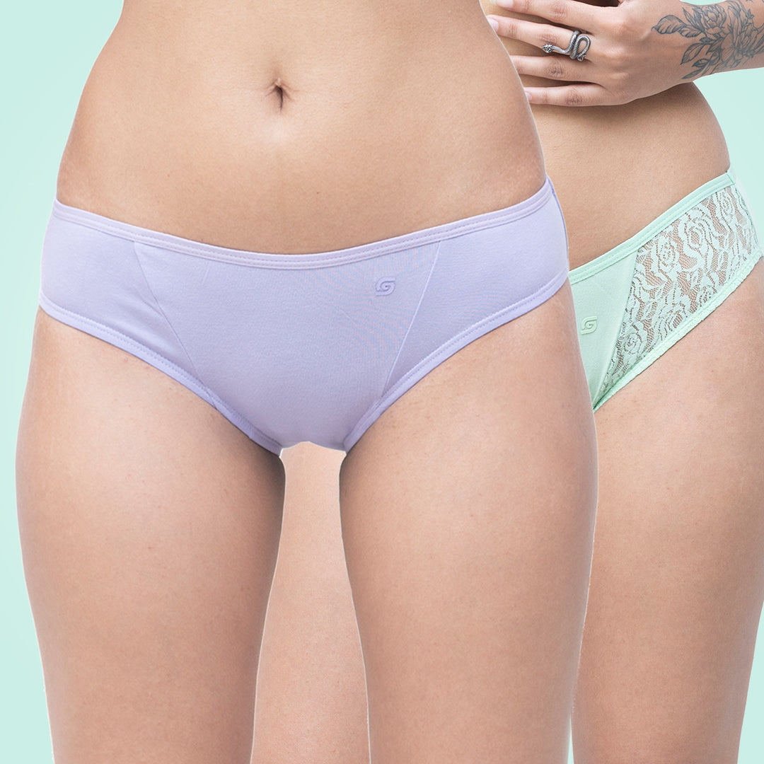 Pearl White Pure Mulberry Silk Panties - Mid Waist