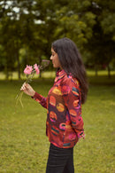 The Conscious Closet By The Sunset Printed Women Shirt in Bemberg Satin