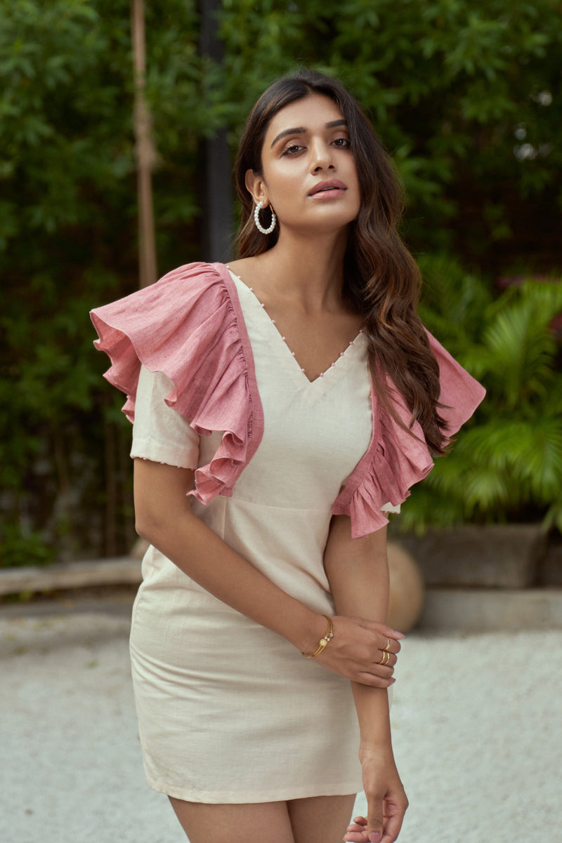 The Conscious Closet Blooming Rose' Detachable Dress in Hemp and Linen