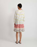 Rias Jaipur  Salmon Wave Short Dress in Handloom Cotton and Bamboo Blend