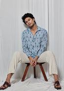 Earth Republic 100% Cotton Ikat Cobalt Handloom Shirt