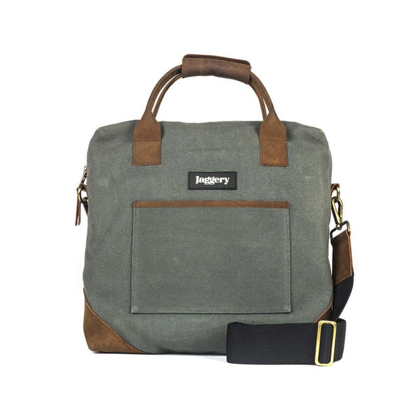 Jaggery Outback and Beyond Director's Bag in Olive Green & Brown [13" laptop bag]