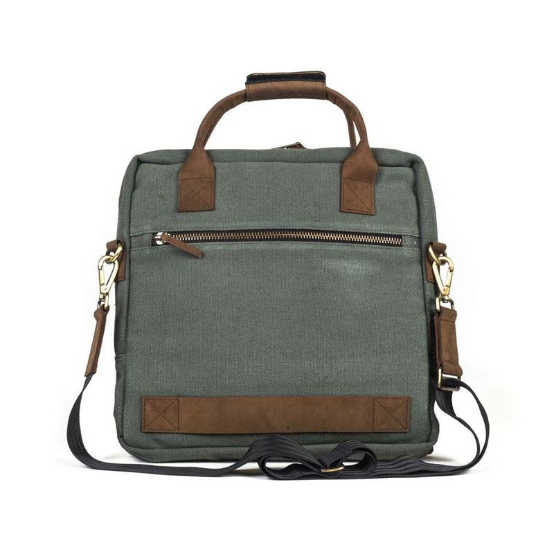 Jaggery Outback and Beyond Pilot's Everyday Bag in Olive Green & Nubuck [13" Laptop Bag]