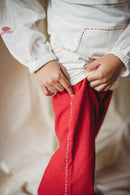 Prathaa Handloom Cotton Shvet Kids Jamdani Shirt And Pants Set