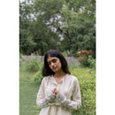 AC By Aratrika Chauhan 100% Organic Handloom Cotton Silver Cream Skirt- Top - Jacket