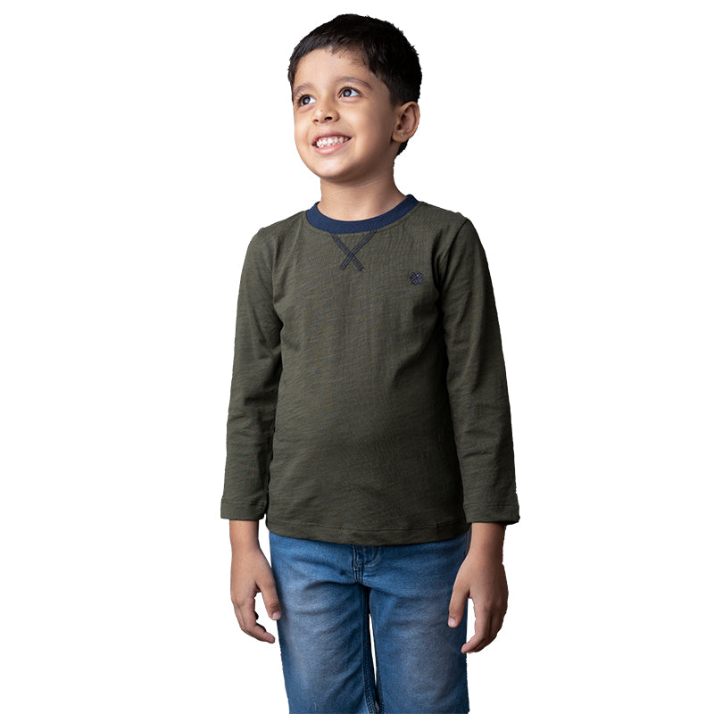 Buy Greendigo Retail Private Limited Organic Moss Playtime Tshirt With Full Sleeves Tshirts at