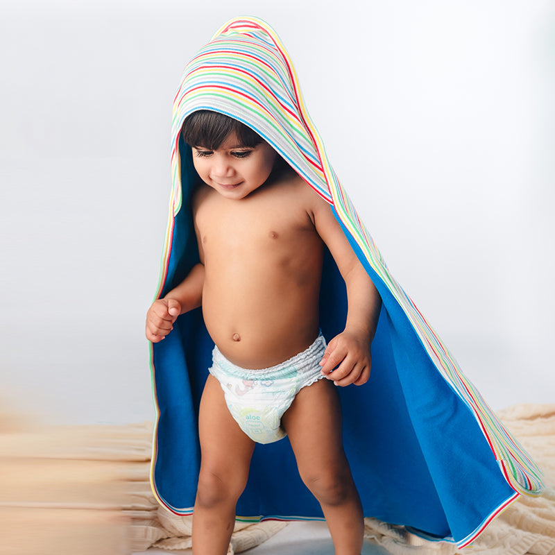 Organic Baby Boy Hooded Blanket