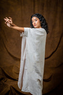Prathaa Handloom Cotton Shvet Full Kaftan in White