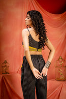 Saanjh-Black Spaghetti blouse | Kotpad Handloom Cotton Blouse | Prathaa