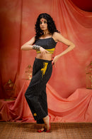 Saanjh-Black Straight pants | Kotpad Handloom Cotton Pants | Prathaa