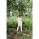 AC By Aratrika Chauhan 100% Organic Handloom Embroidered Kurti-Pant-Crop Top