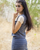 Handcrafted "Moon Ray" Handloom cotton, silk and linen top