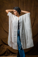 Prathaa Handloom Cotton Shvet Full Kaftan in White