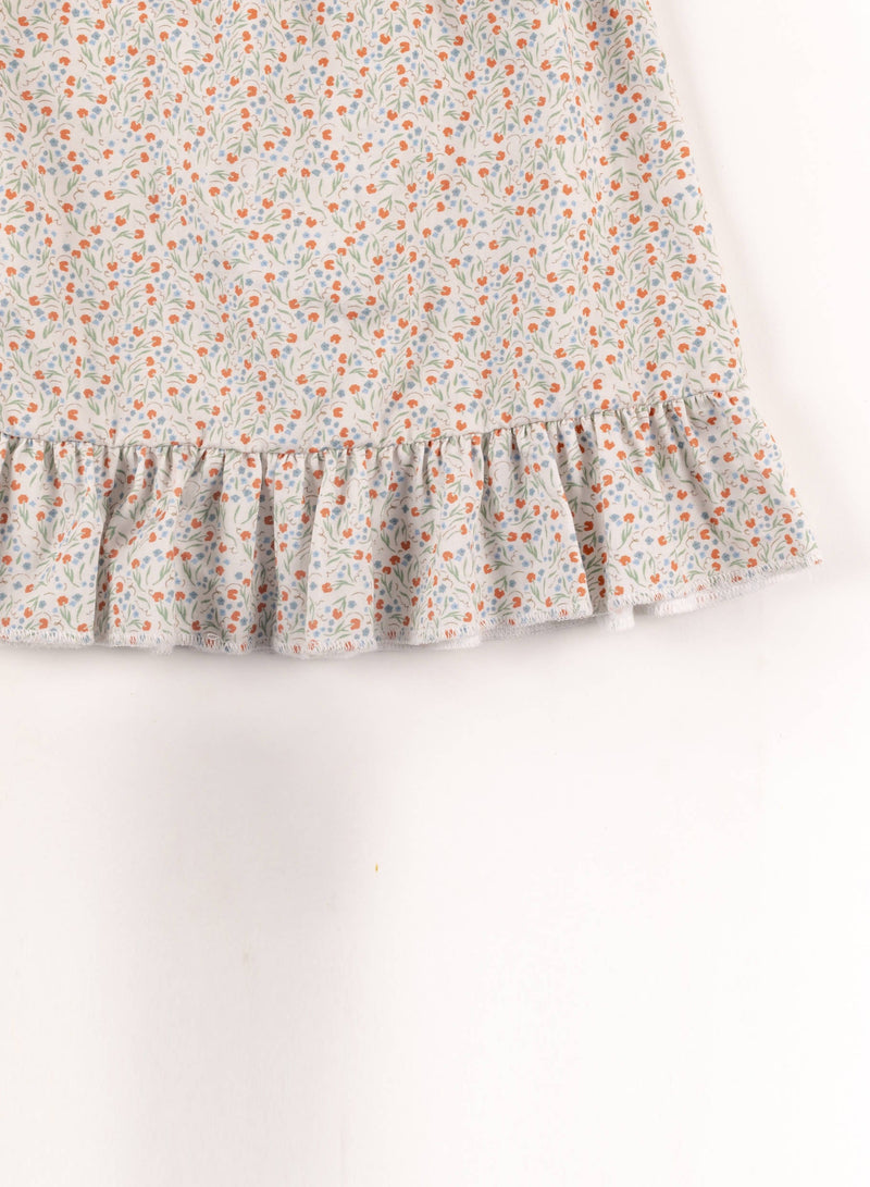 Organic Cotton Celeste Printed Girls Dress
