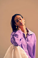 Circular fashion Amethyst Drop shoulder shirt