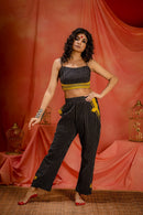 Saanjh-Black Straight pants | Kotpad Handloom Cotton Pants | Prathaa