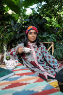 Prathaa Ink Blot Bindi 100% Handloom Cotton Puthai Women Shirt