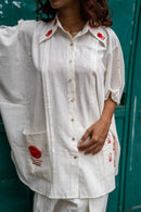 Prathaa Handloom Cotton Shvet Kaftan in White