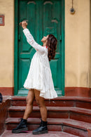 SHVET- TIERED Handloom Cotton Bishop DRESS