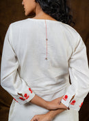 Prathaa Handloom Cotton Shvet Midi Dress in White