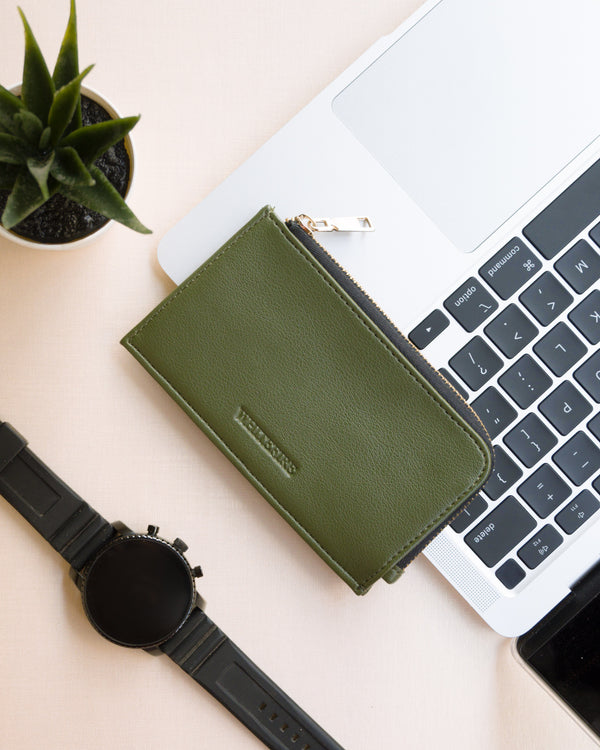 Whitefire Vegan Leather Olivia Card Wallet in Olive