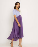 Upcycled Purple-Lilac Midi Dress