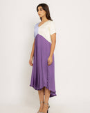 Upcycled Purple-Lilac Midi Dress