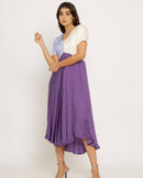 Upcycled Purple-Lilac Midi Dress