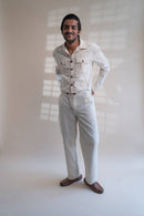 100% Organic Cotton Dawning Shirt Jacket & Wide Leg Pants Set