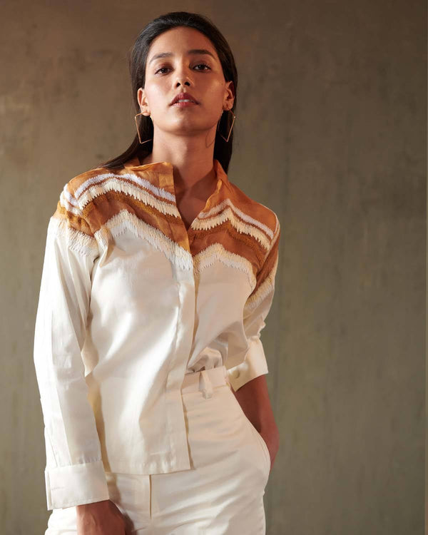 East 14  Gramercy Silk Organza and Giza cotton Shirt