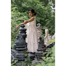 AC By Aratrika Chauhan 100% Organic Handloom Cotton Silver Cream Angarkha Overlap Dress