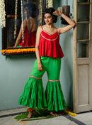 green sharara for mehndi | Prathaa | Handloom Dresses and Clothing