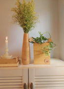 Hohmgrain Home Décor Light Brown Single Piece Seasoned Mango Wood Vase