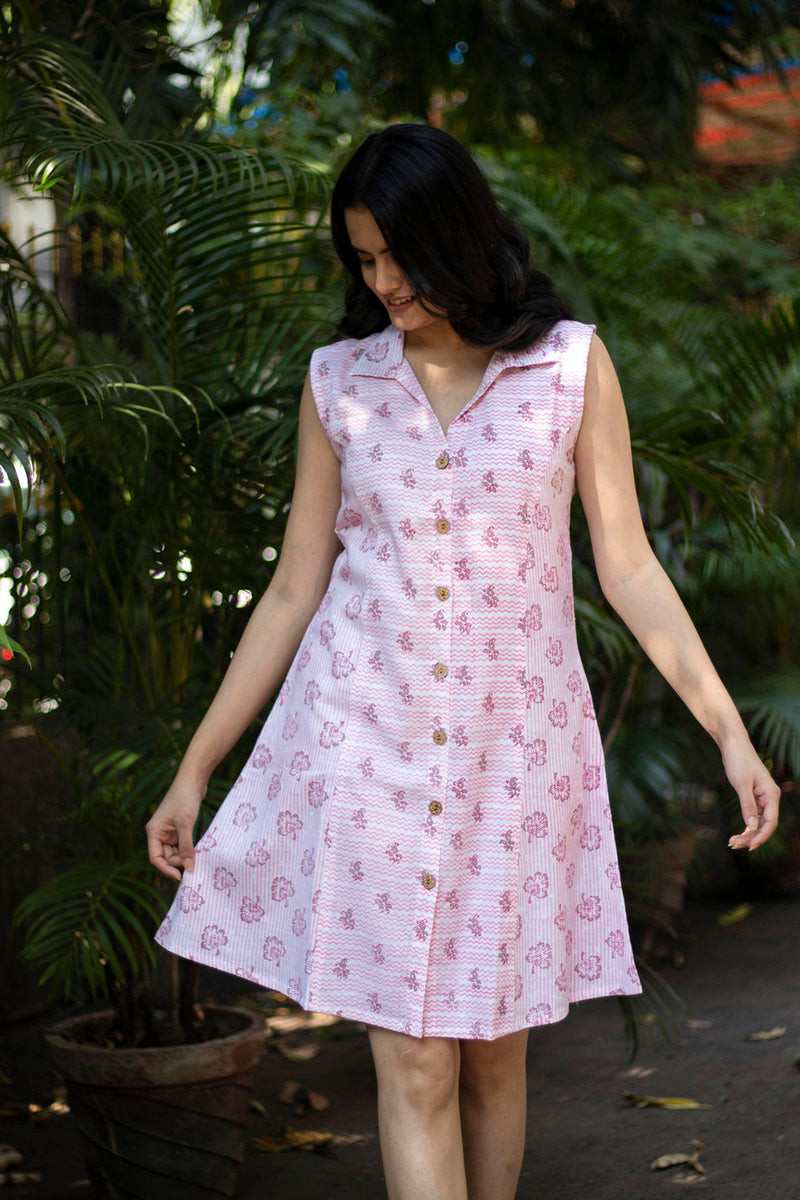 Eco-Firendly Women's Dress In Lotus Pink