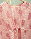 Bright Pink Short Kaftan Printed