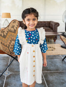 Prathaa Natkhat 100% Cotton Girls Pinafore Dress with T-shirt (Set of 2)